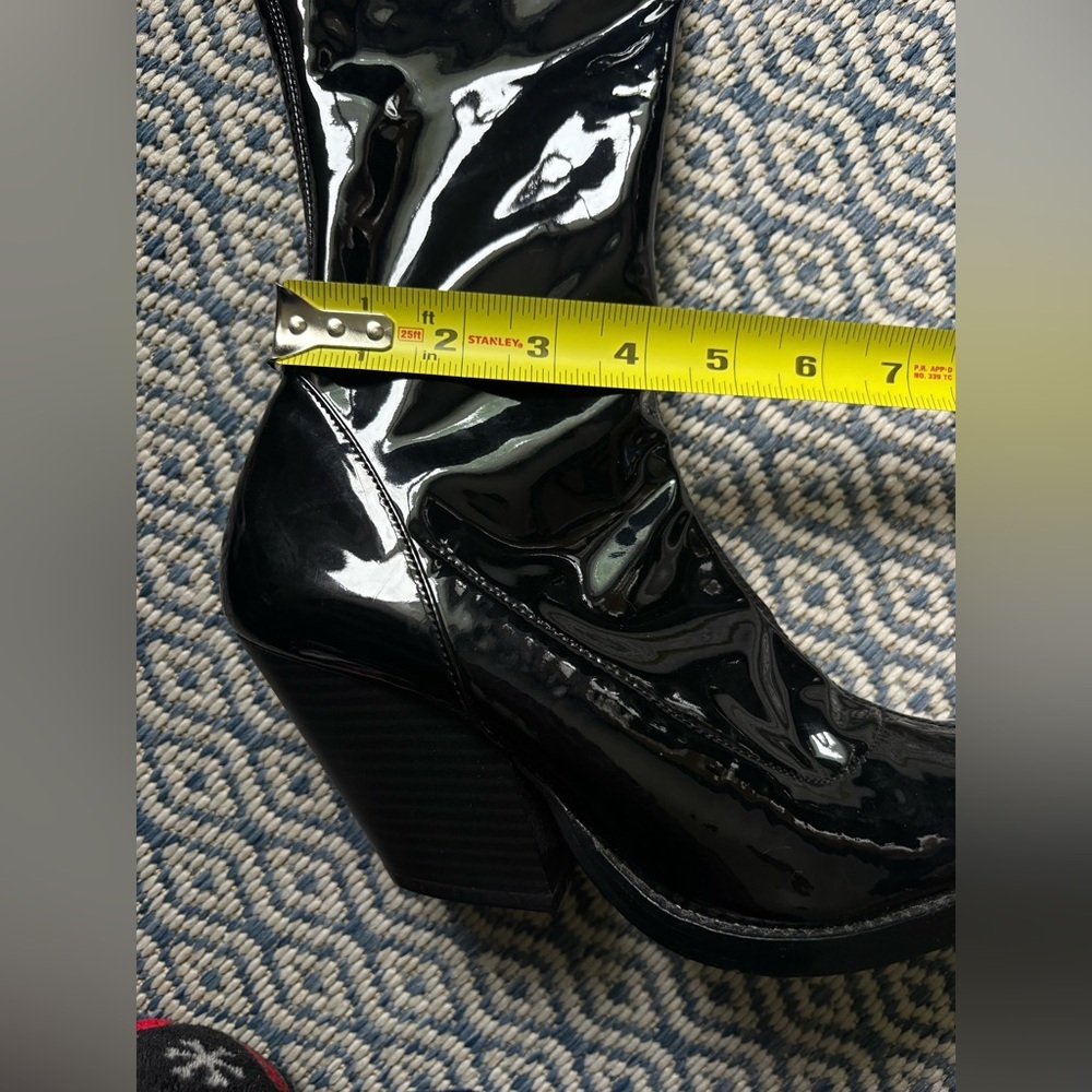 ZARA OVER THE KNEE LATEX WESTERN BOOTS! (Giuseppe Zanotti inspired) - Picture 12 of 13